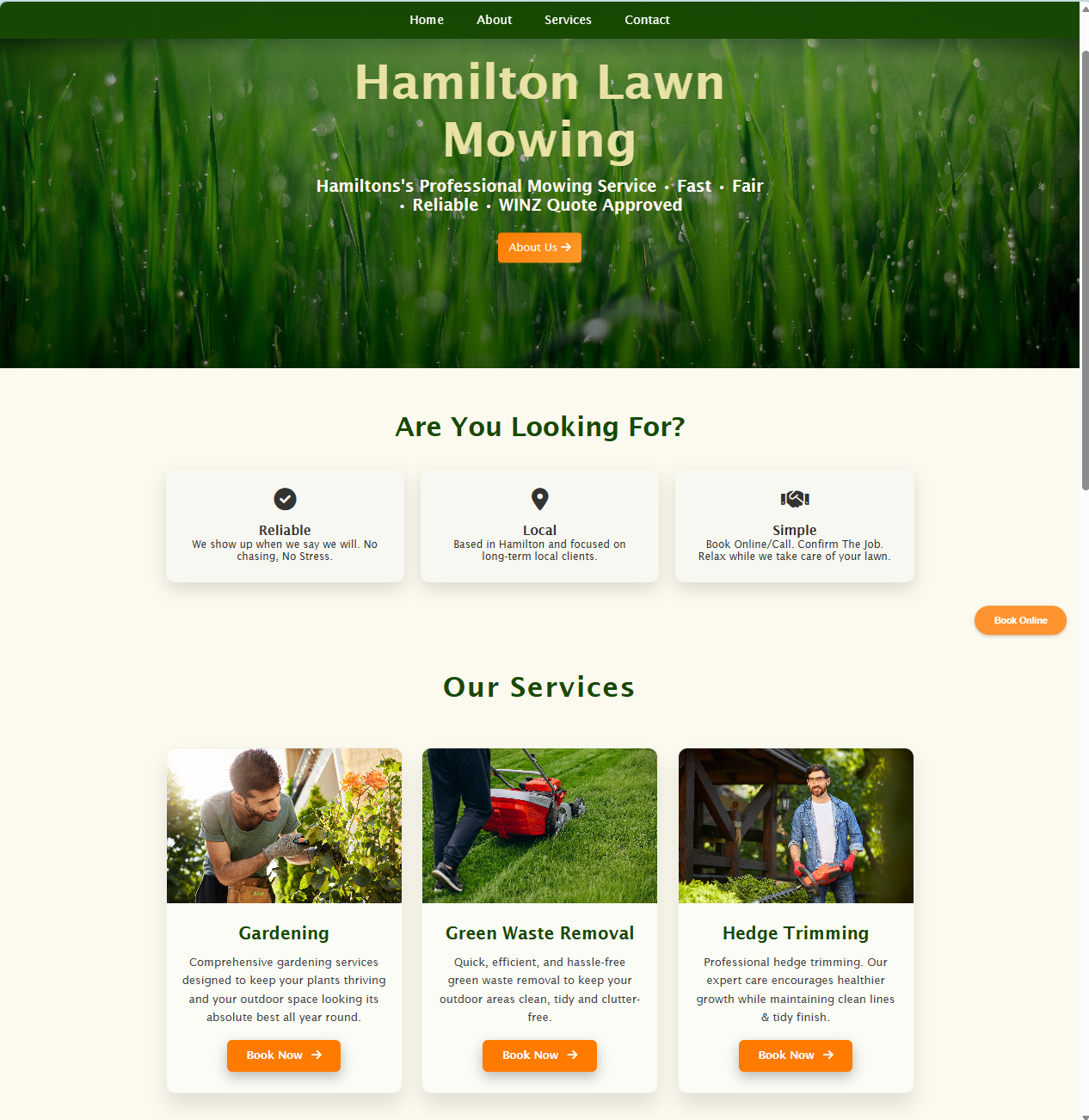 New home page screenshot