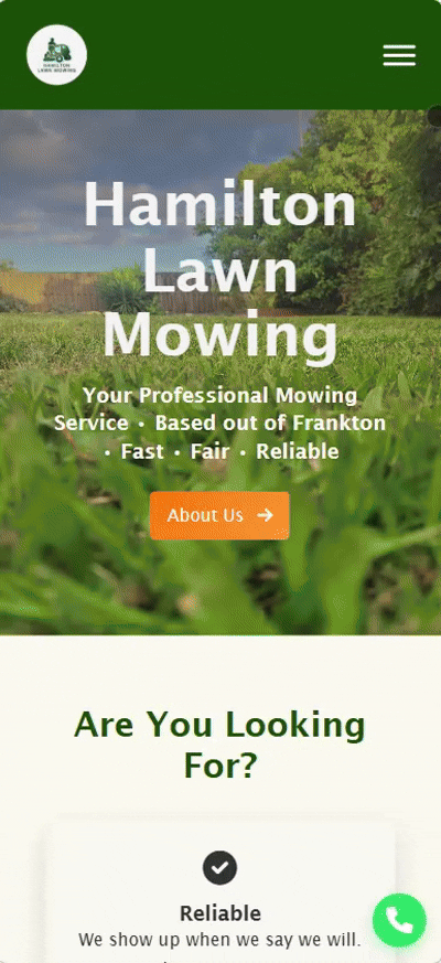 Hamilton Lawn Mowing new website after Bronx Web redesign